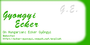 gyongyi ecker business card